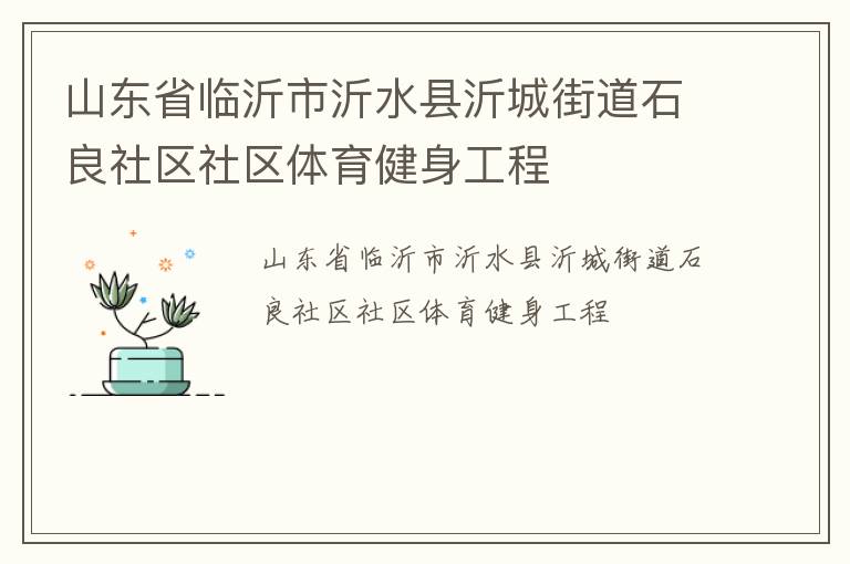 山東省臨沂市沂水縣沂城街道石良社區(qū)社區(qū)體育健身工程