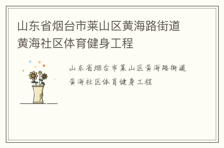 山東省煙臺市萊山區黃海路街道黃海社區體育健身工程