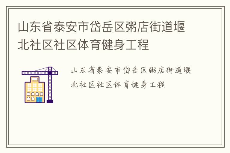 山東省泰安市岱岳區粥店街道堰北社區社區體育健身工程