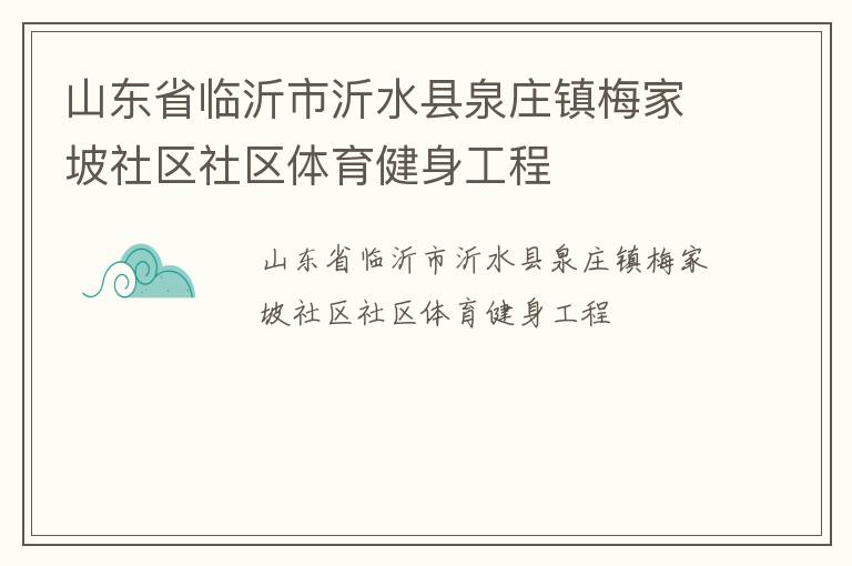 山東省臨沂市沂水縣泉莊鎮梅家坡社區社區體育健身工程