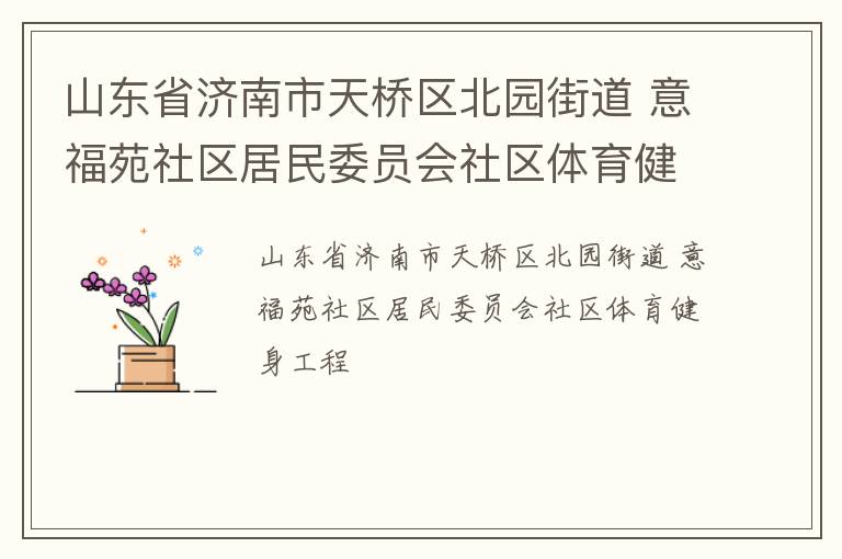 山東省濟南市天橋區北園街道 意福苑社區居民委員會社區體育健身工程