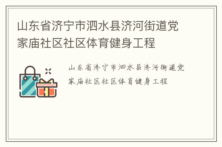 山東省濟寧市泗水縣濟河街道黨家廟社區社區體育健身工程