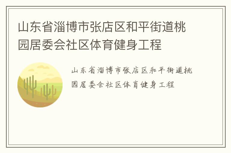 山東省淄博市張店區和平街道桃園居委會社區體育健身工程