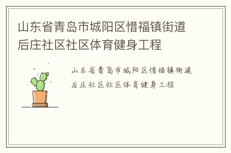 山東省青島市城陽區惜福鎮街道后莊社區社區體育健身工程