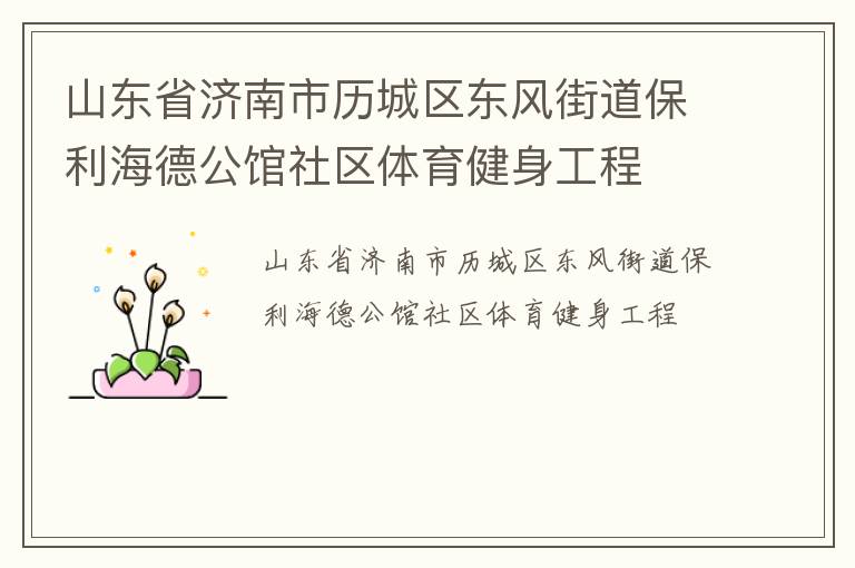 山東省濟(jì)南市歷城區(qū)東風(fēng)街道保利海德公館社區(qū)體育健身工程