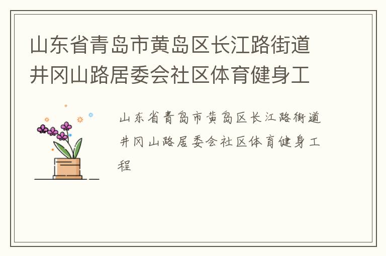 山東省青島市黃島區長江路街道井岡山路居委會社區體育健身工程