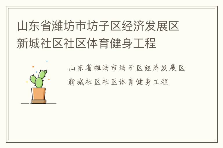 山東省濰坊市坊子區經濟發展區新城社區社區體育健身工程