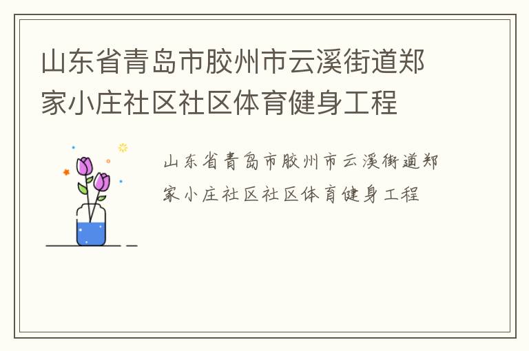 山東省青島市膠州市云溪街道鄭家小莊社區社區體育健身工程