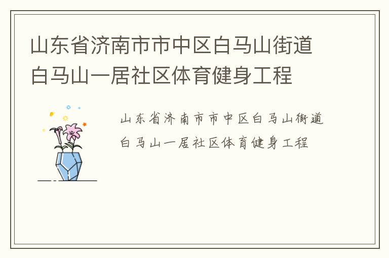 山東省濟南市市中區白馬山街道白馬山一居社區體育健身工程