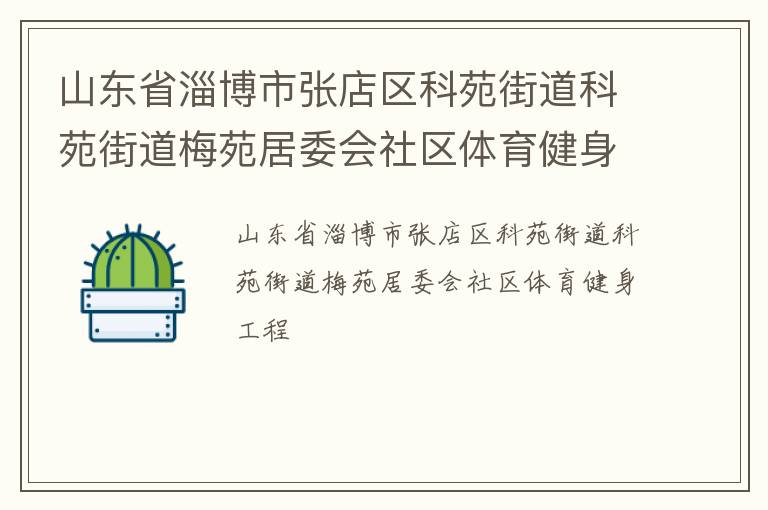 山東省淄博市張店區科苑街道科苑街道梅苑居委會社區體育健身工程