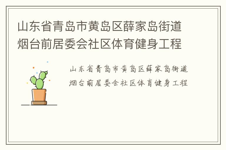 山東省青島市黃島區薛家島街道煙臺前居委會社區體育健身工程