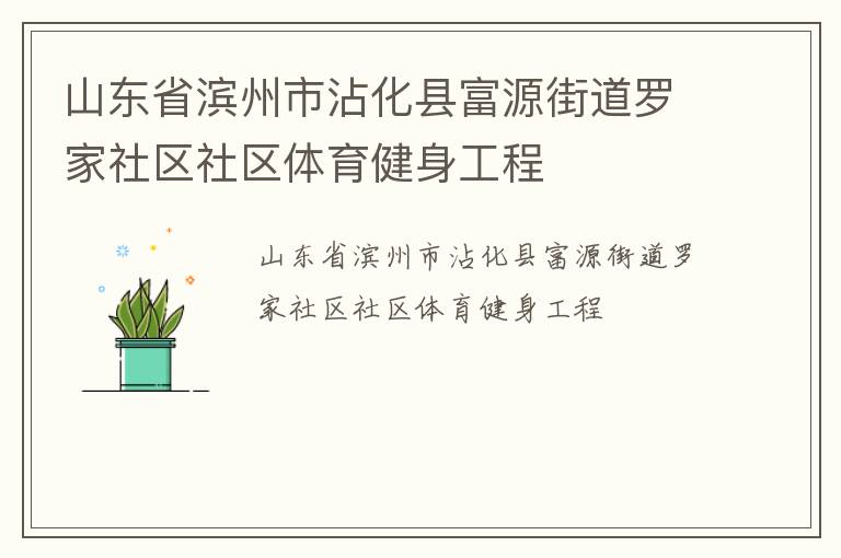 山東省濱州市沾化縣富源街道羅家社區(qū)社區(qū)體育健身工程