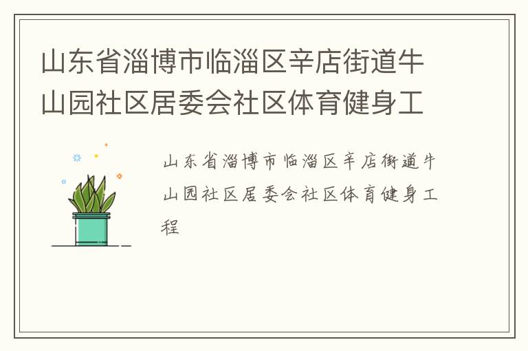 山東省淄博市臨淄區辛店街道牛山園社區居委會社區體育健身工程