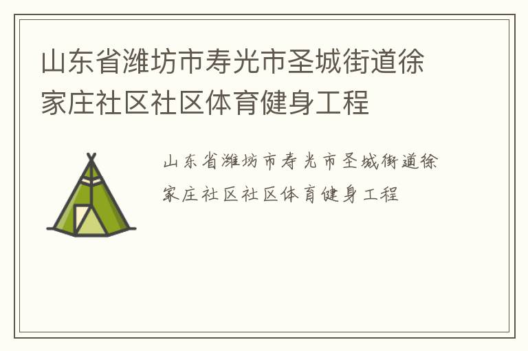 山東省濰坊市壽光市圣城街道徐家莊社區社區體育健身工程