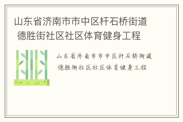 山東省濟(jì)南市市中區(qū)桿石橋街道 德勝街社區(qū)社區(qū)體育健身工程