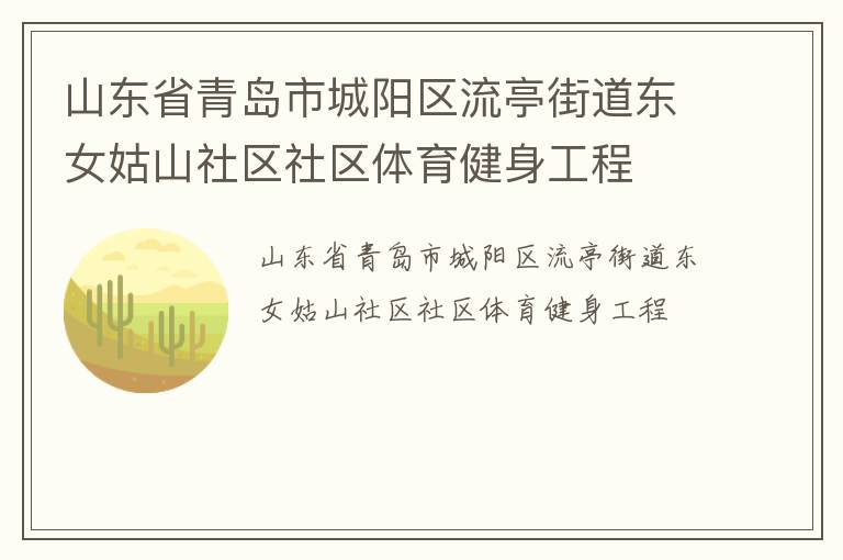 山東省青島市城陽(yáng)區(qū)流亭街道東女姑山社區(qū)社區(qū)體育健身工程