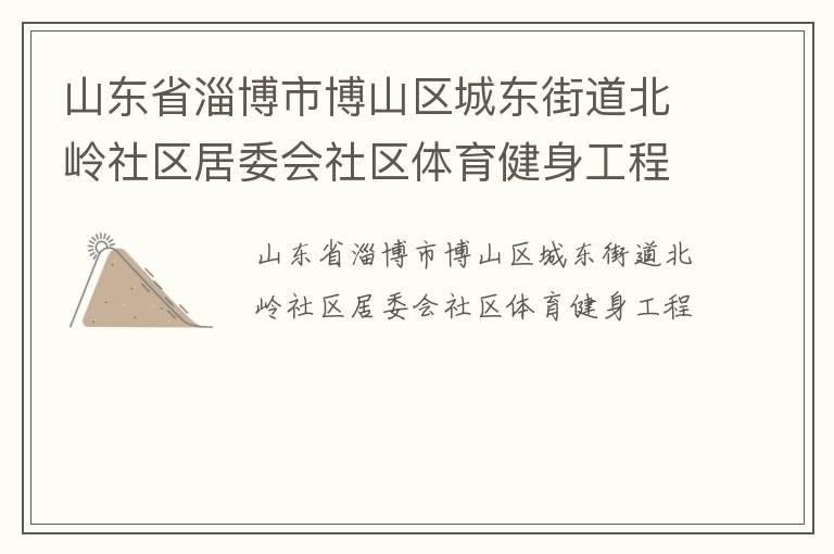 山東省淄博市博山區城東街道北嶺社區居委會社區體育健身工程