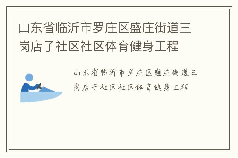 山東省臨沂市羅莊區盛莊街道三崗店子社區社區體育健身工程