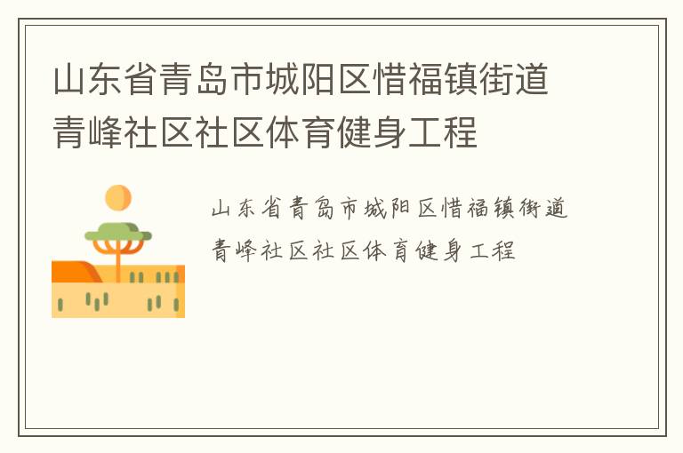 山東省青島市城陽區惜福鎮街道青峰社區社區體育健身工程