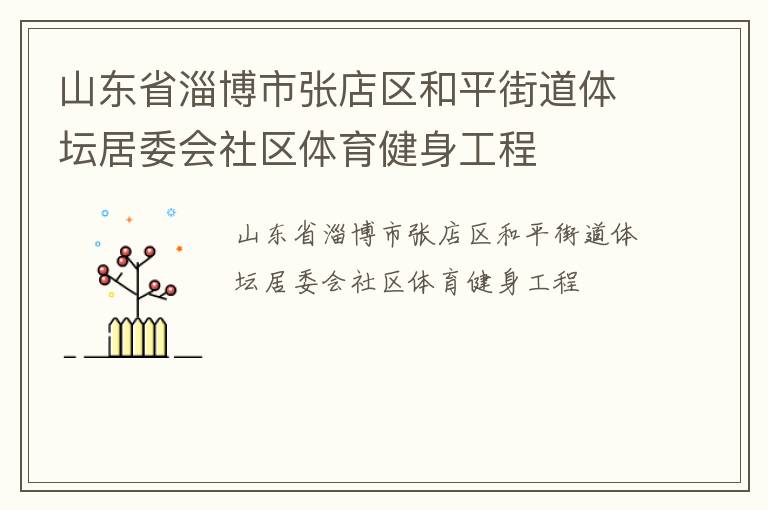 山東省淄博市張店區和平街道體壇居委會社區體育健身工程