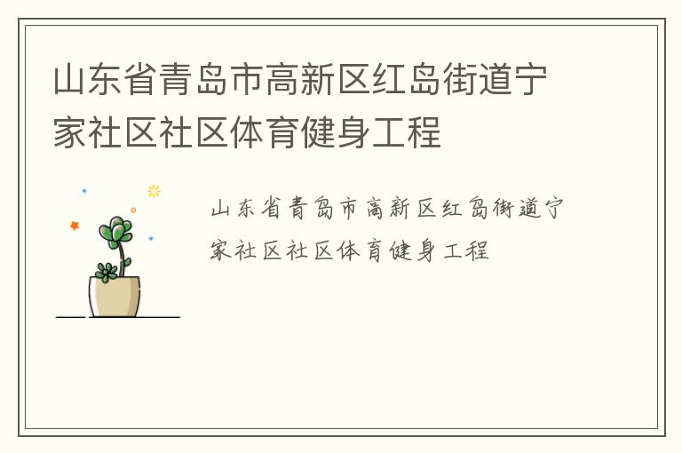 山東省青島市高新區(qū)紅島街道寧家社區(qū)社區(qū)體育健身工程