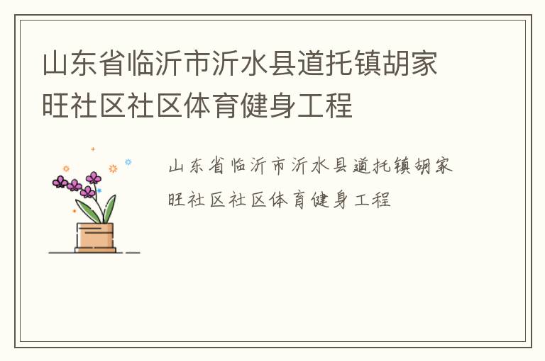 山東省臨沂市沂水縣道托鎮胡家旺社區社區體育健身工程
