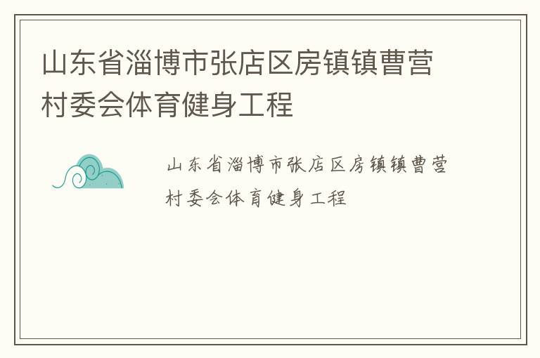 山東省淄博市張店區房鎮鎮曹營村委會體育健身工程