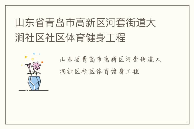 山東省青島市高新區河套街道大澗社區社區體育健身工程