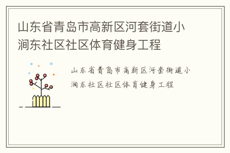 山東省青島市高新區河套街道小澗東社區社區體育健身工程