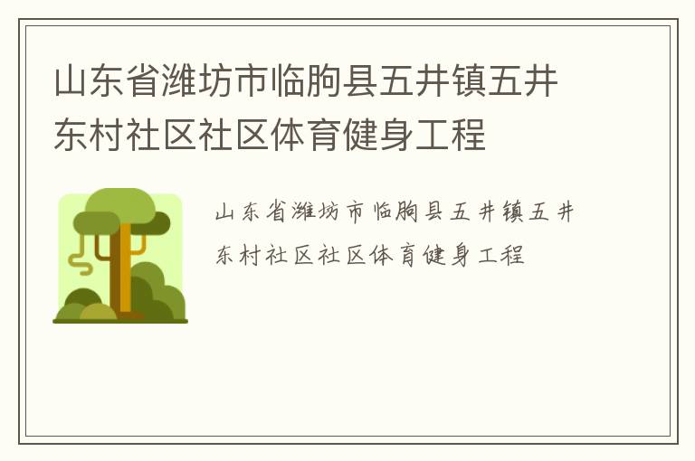 山東省濰坊市臨朐縣五井鎮五井東村社區社區體育健身工程