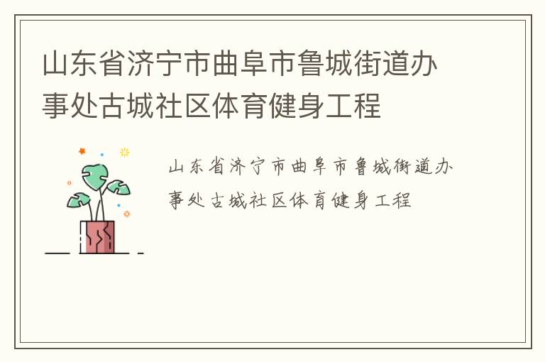 山東省濟寧市曲阜市魯城街道辦事處古城社區體育健身工程