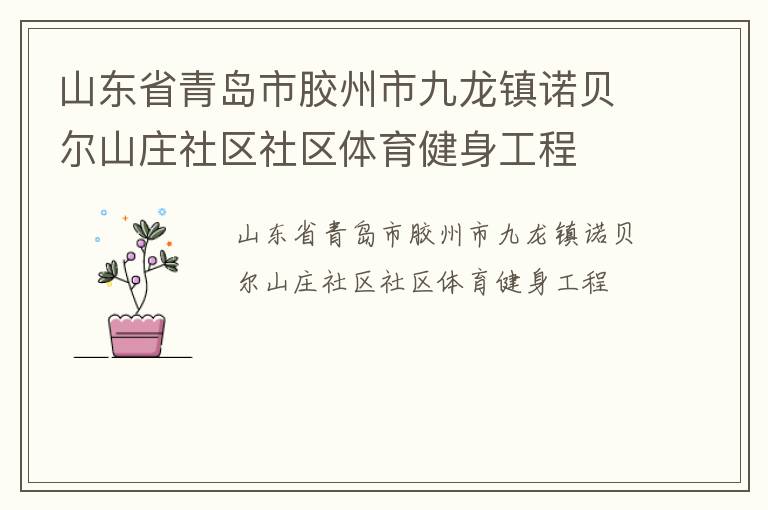山東省青島市膠州市九龍鎮(zhèn)諾貝爾山莊社區(qū)社區(qū)體育健身工程
