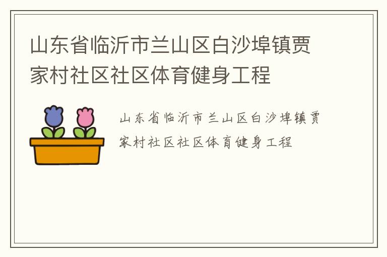 山東省臨沂市蘭山區白沙埠鎮賈家村社區社區體育健身工程