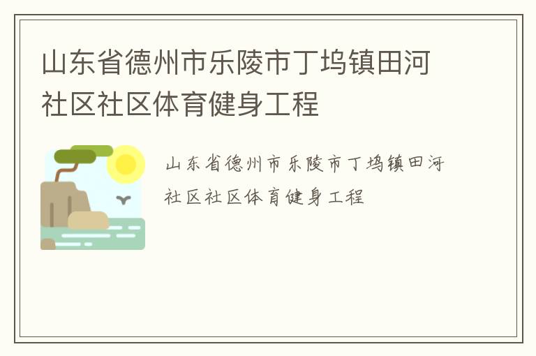 山東省德州市樂陵市丁塢鎮田河社區社區體育健身工程