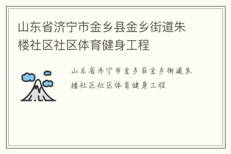 山東省濟寧市金鄉縣金鄉街道朱樓社區社區體育健身工程