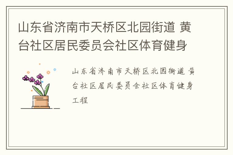 山東省濟南市天橋區北園街道 黃臺社區居民委員會社區體育健身工程