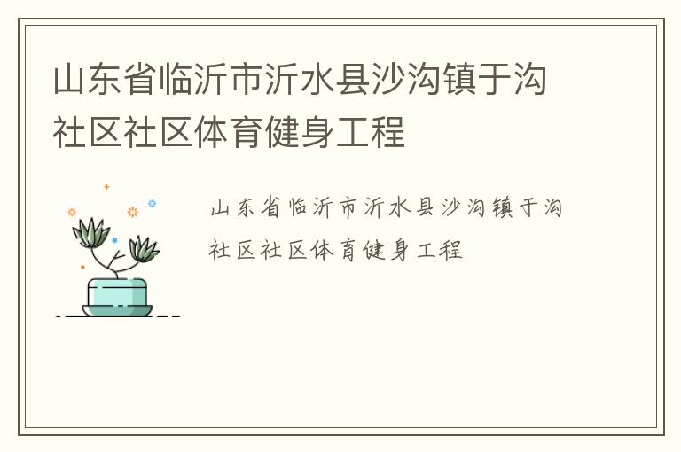 山東省臨沂市沂水縣沙溝鎮于溝社區社區體育健身工程