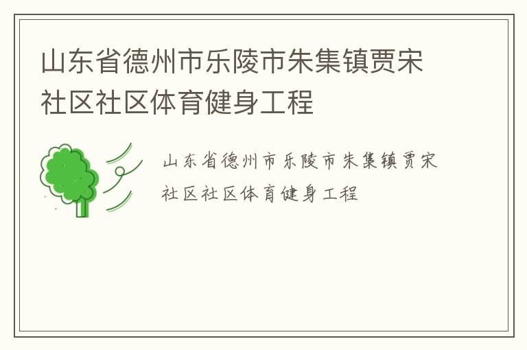 山東省德州市樂陵市朱集鎮(zhèn)賈宋社區(qū)社區(qū)體育健身工程