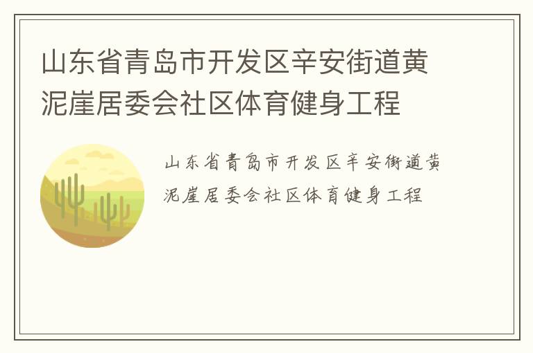 山東省青島市開發區辛安街道黃泥崖居委會社區體育健身工程