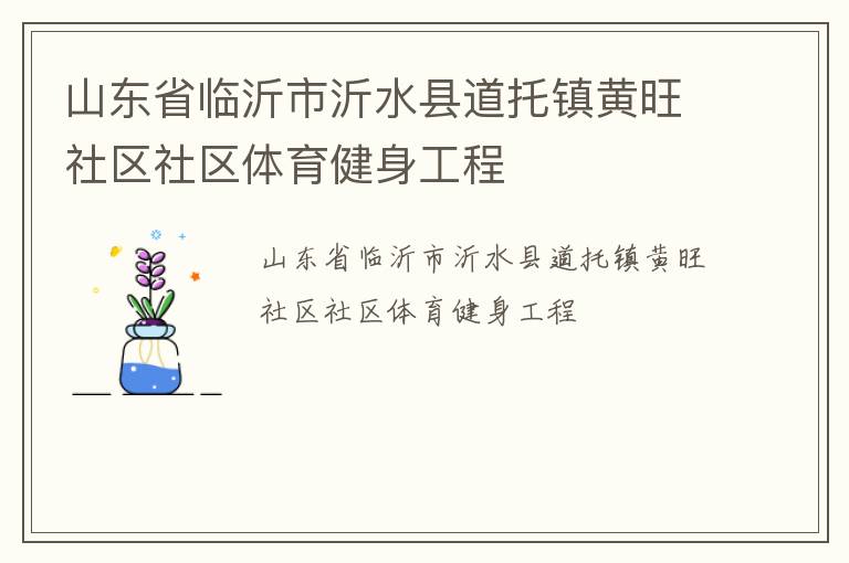 山東省臨沂市沂水縣道托鎮黃旺社區社區體育健身工程
