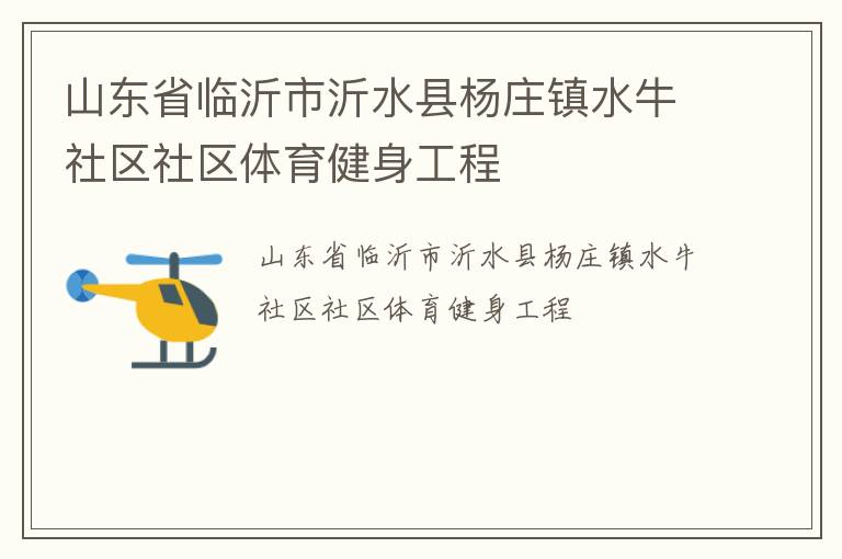 山東省臨沂市沂水縣楊莊鎮水牛社區社區體育健身工程