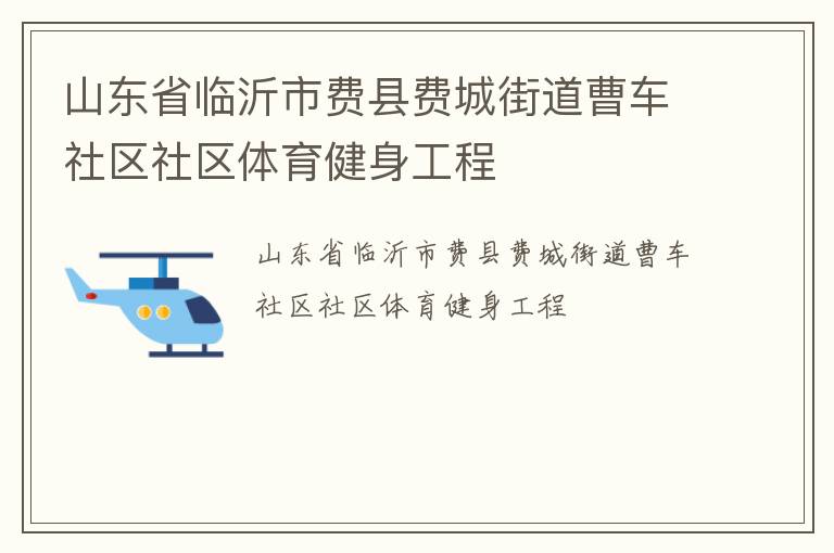 山東省臨沂市費縣費城街道曹車社區社區體育健身工程