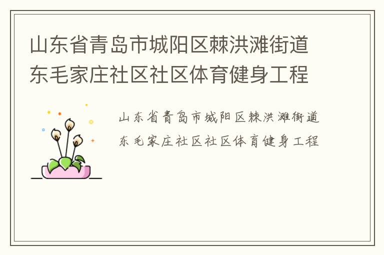 山東省青島市城陽區棘洪灘街道東毛家莊社區社區體育健身工程