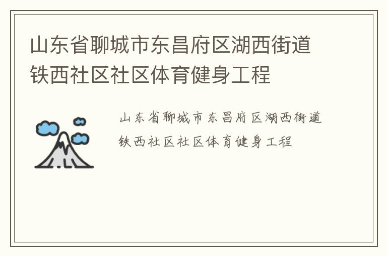 山東省聊城市東昌府區湖西街道鐵西社區社區體育健身工程
