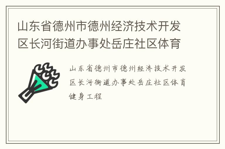 山東省德州市德州經濟技術開發區長河街道辦事處岳莊社區體育健身工程