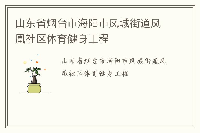 山東省煙臺(tái)市海陽(yáng)市鳳城街道鳳凰社區(qū)體育健身工程