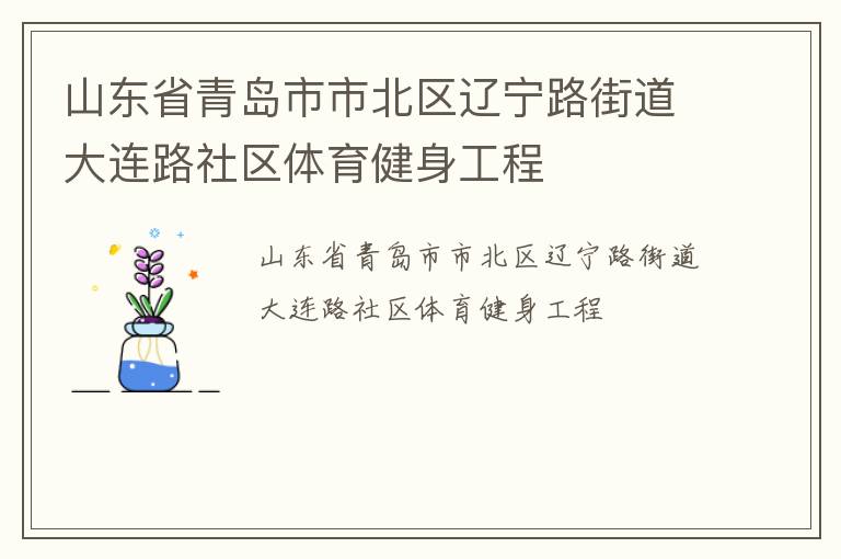 山東省青島市市北區遼寧路街道大連路社區體育健身工程
