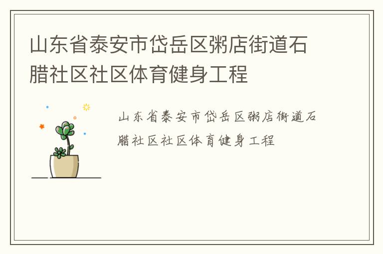 山東省泰安市岱岳區粥店街道石臘社區社區體育健身工程