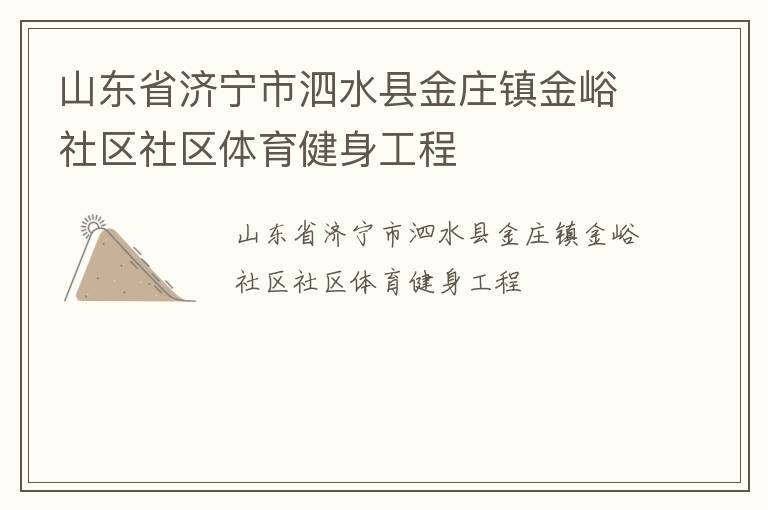 山東省濟寧市泗水縣金莊鎮金峪社區社區體育健身工程