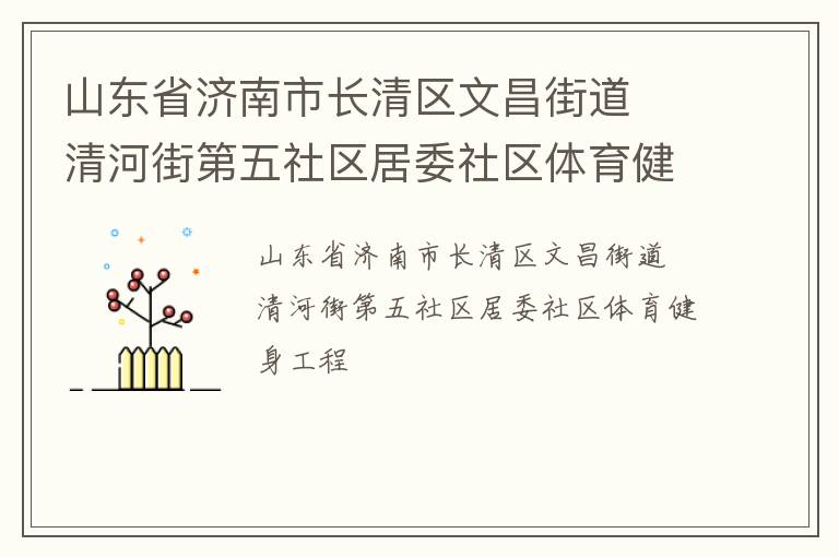 山東省濟南市長清區文昌街道  清河街第五社區居委社區體育健身工程